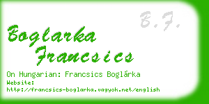 boglarka francsics business card